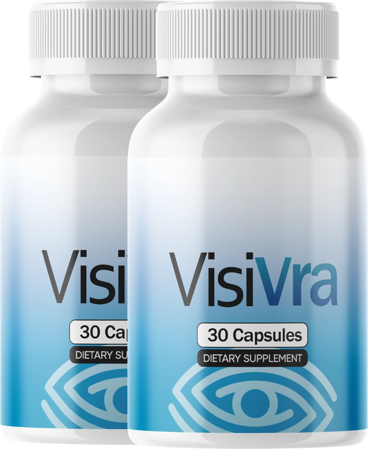 Two bottles of Visivra vision support capsules, 30 capsules each